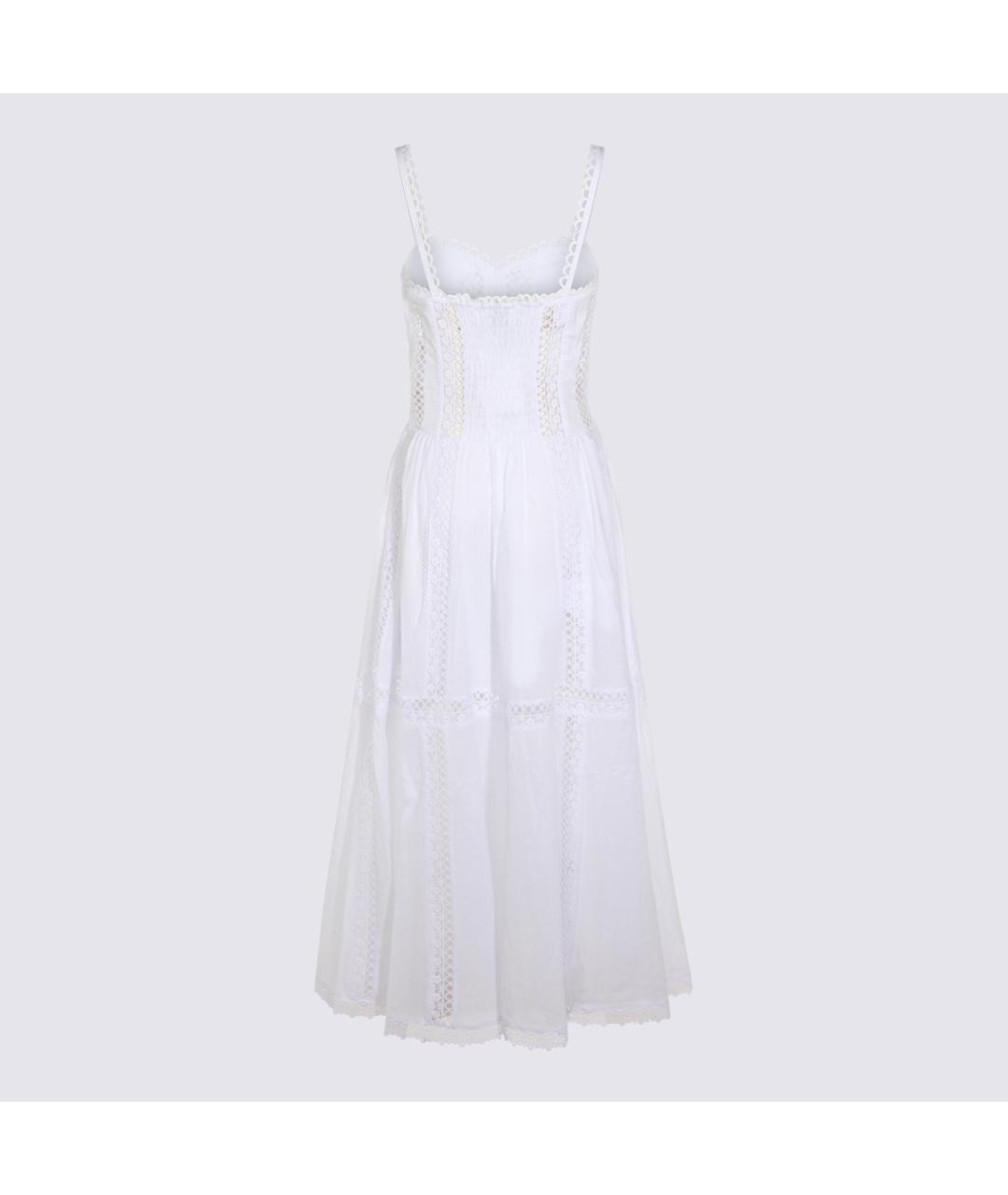 CHARO RUIZ Белое хлопковое повседневное платье, фото 2