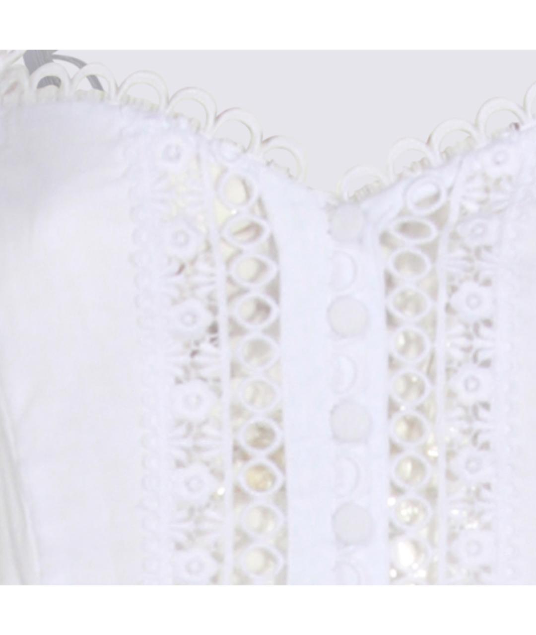 CHARO RUIZ Белое хлопковое повседневное платье, фото 3