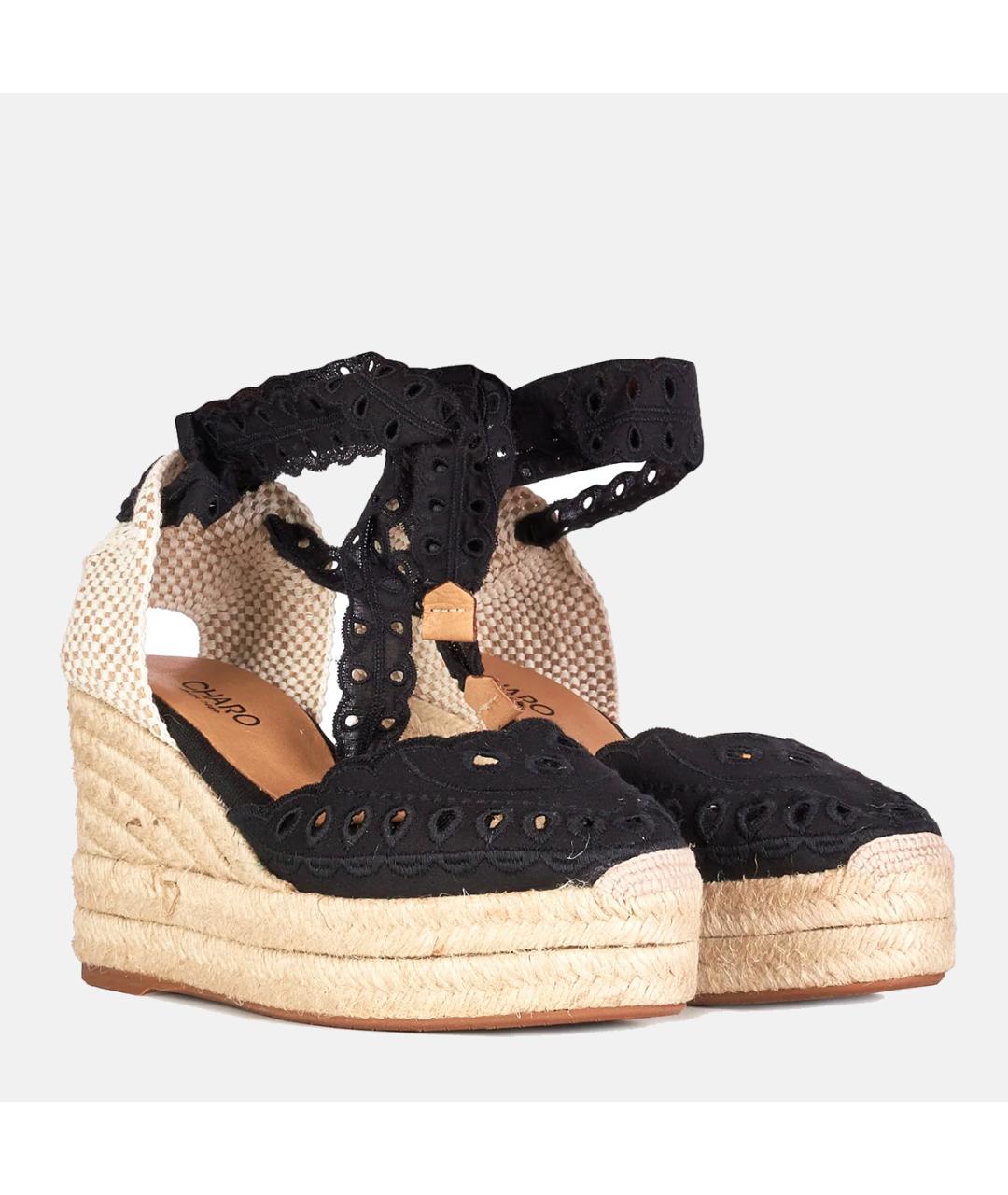 CHARO RUIZ Черные текстильные босоножки, фото 2