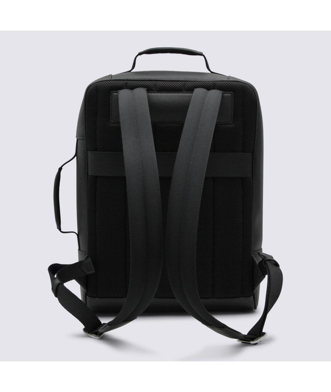 MONTBLANC Черный кожаный рюкзак, фото 3