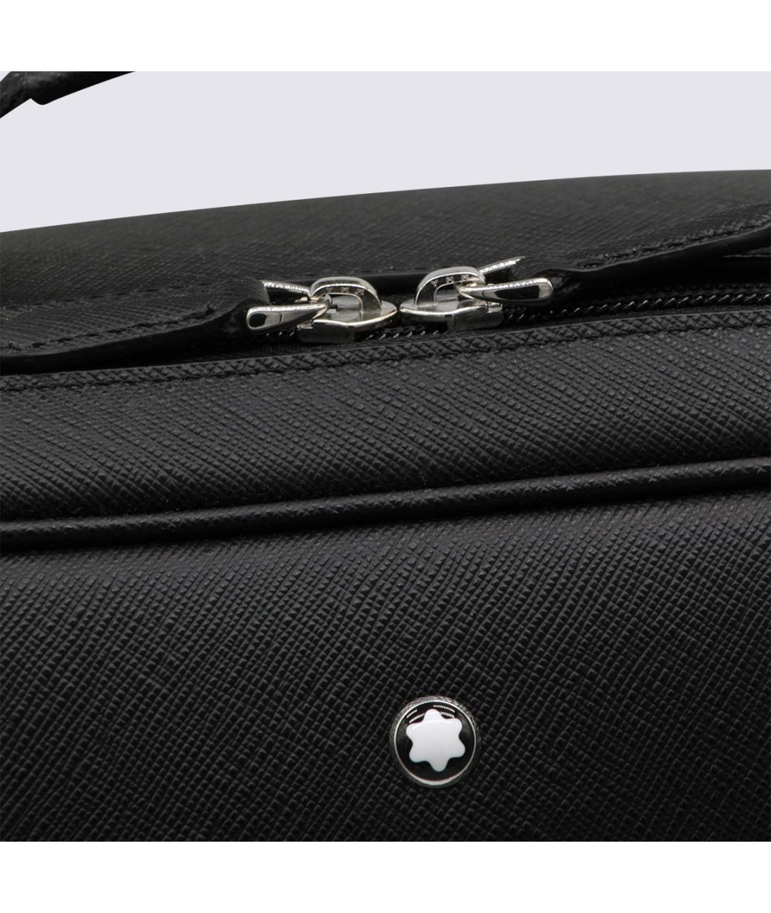 MONTBLANC Черный кожаный рюкзак, фото 4