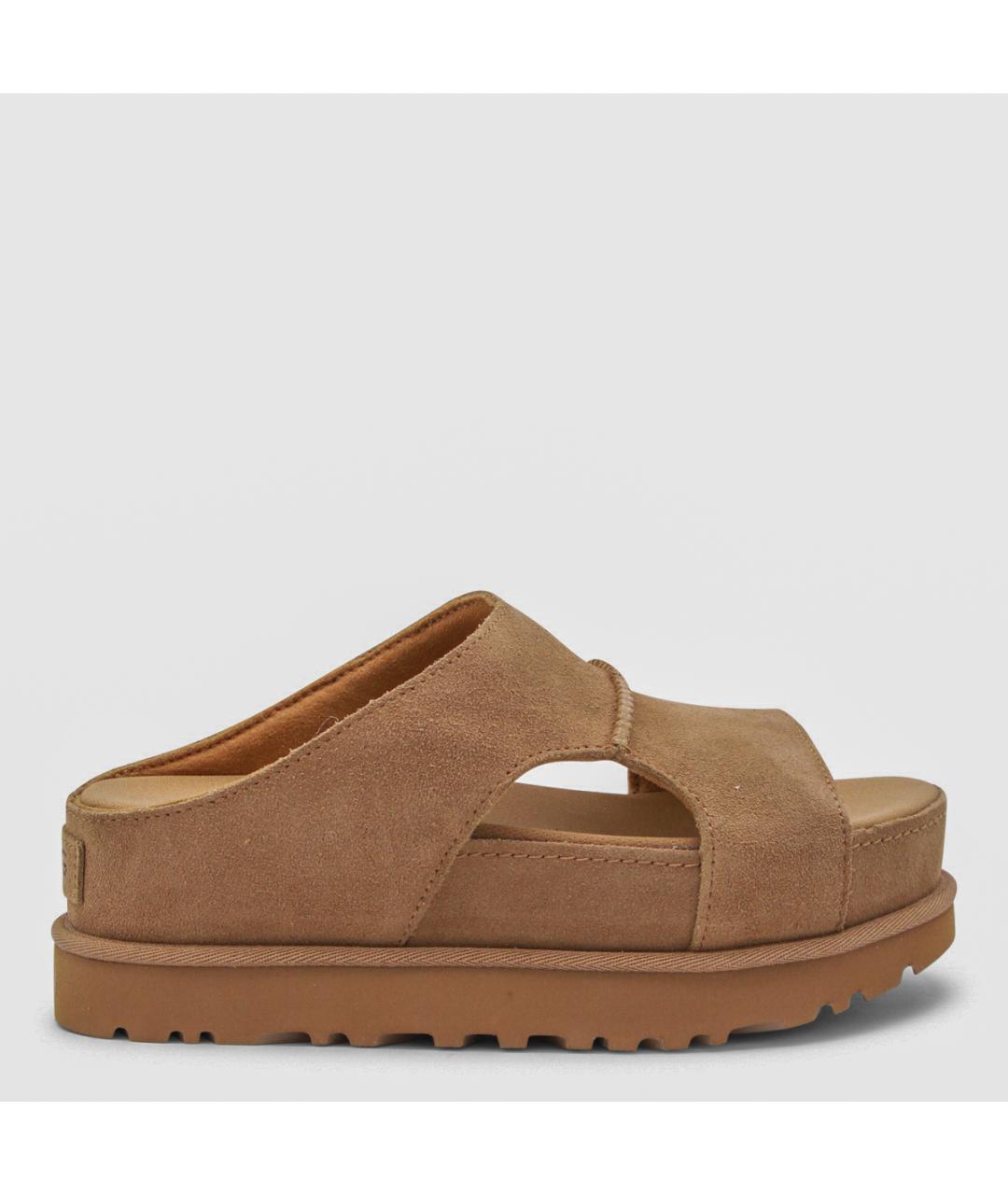 UGG AUSTRALIA Коричневые кожаные сандалии, фото 4