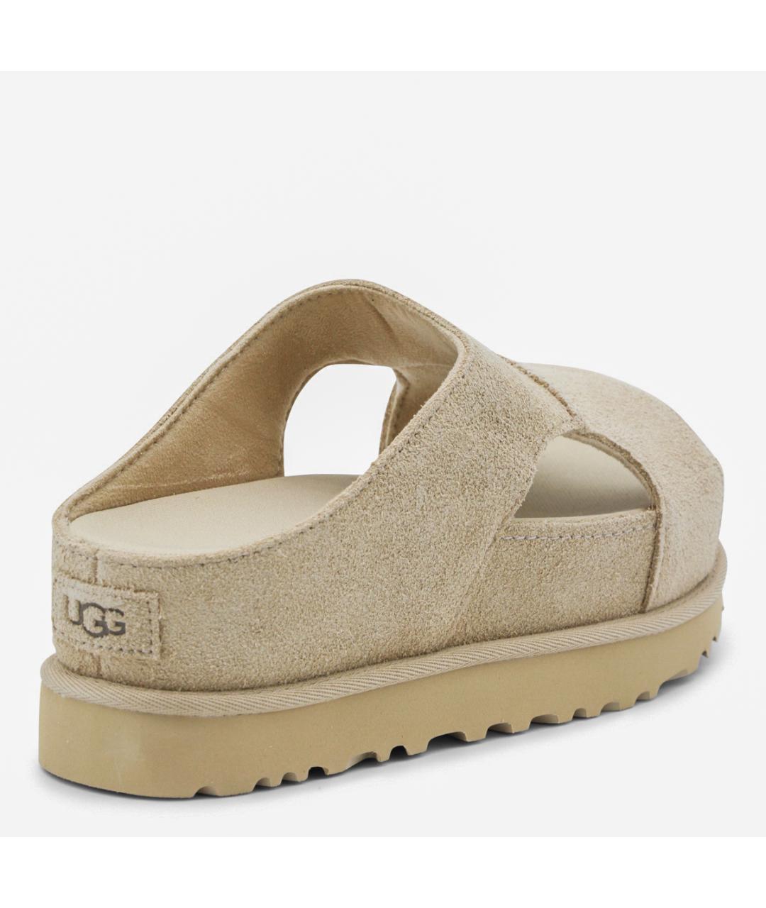 UGG AUSTRALIA Бежевые кожаные сандалии, фото 3