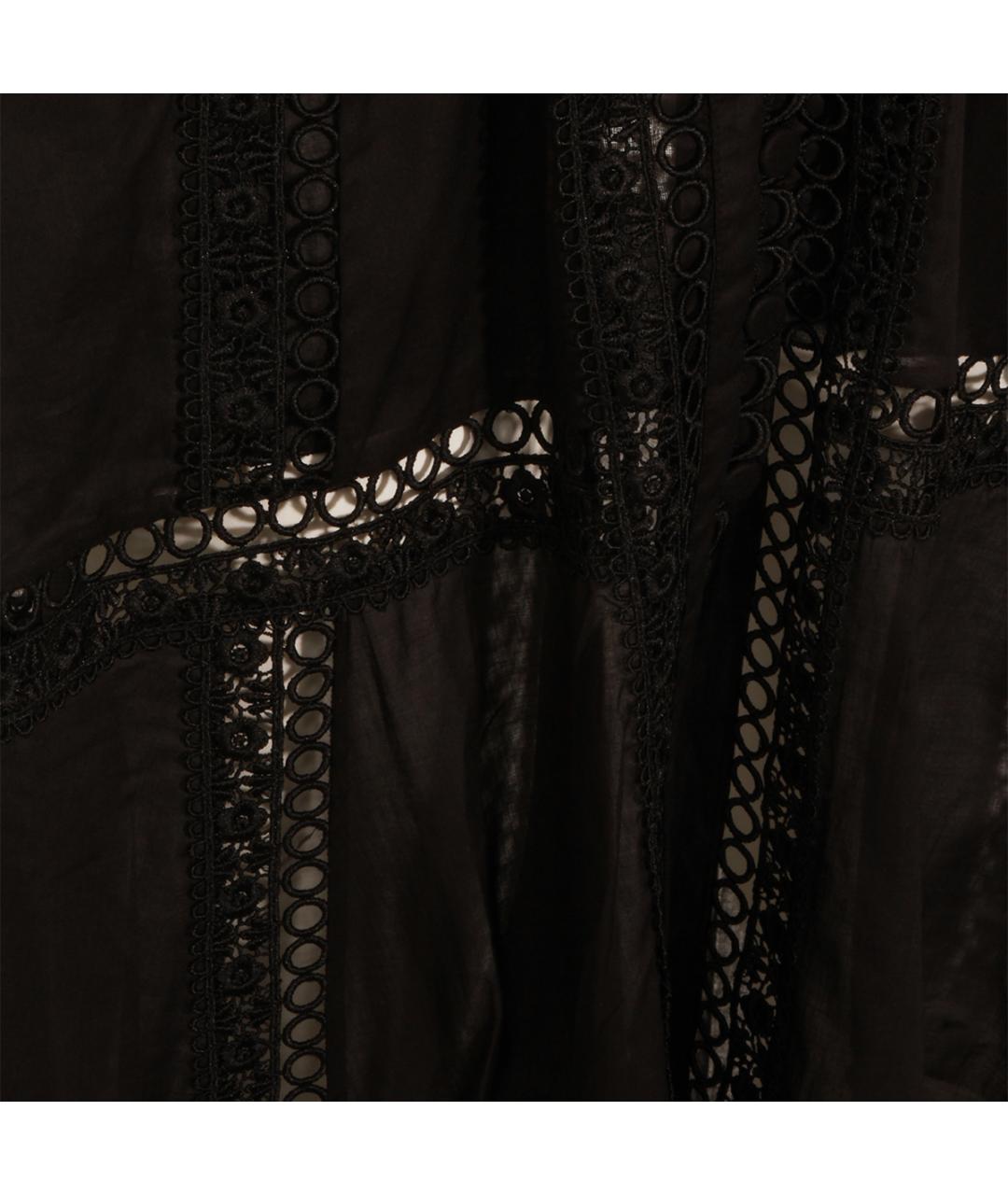 CHARO RUIZ Черное хлопковое повседневное платье, фото 4