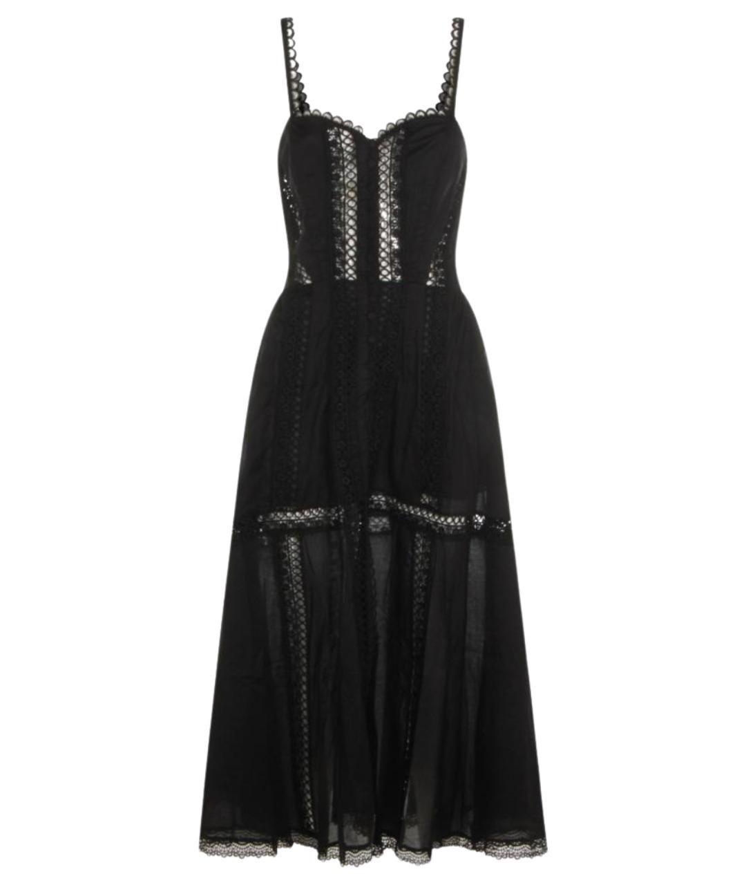 CHARO RUIZ Черное хлопковое повседневное платье, фото 1