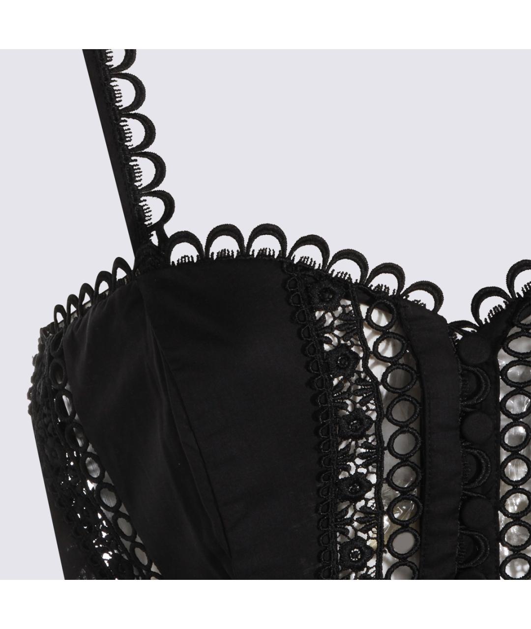 CHARO RUIZ Черное хлопковое повседневное платье, фото 3