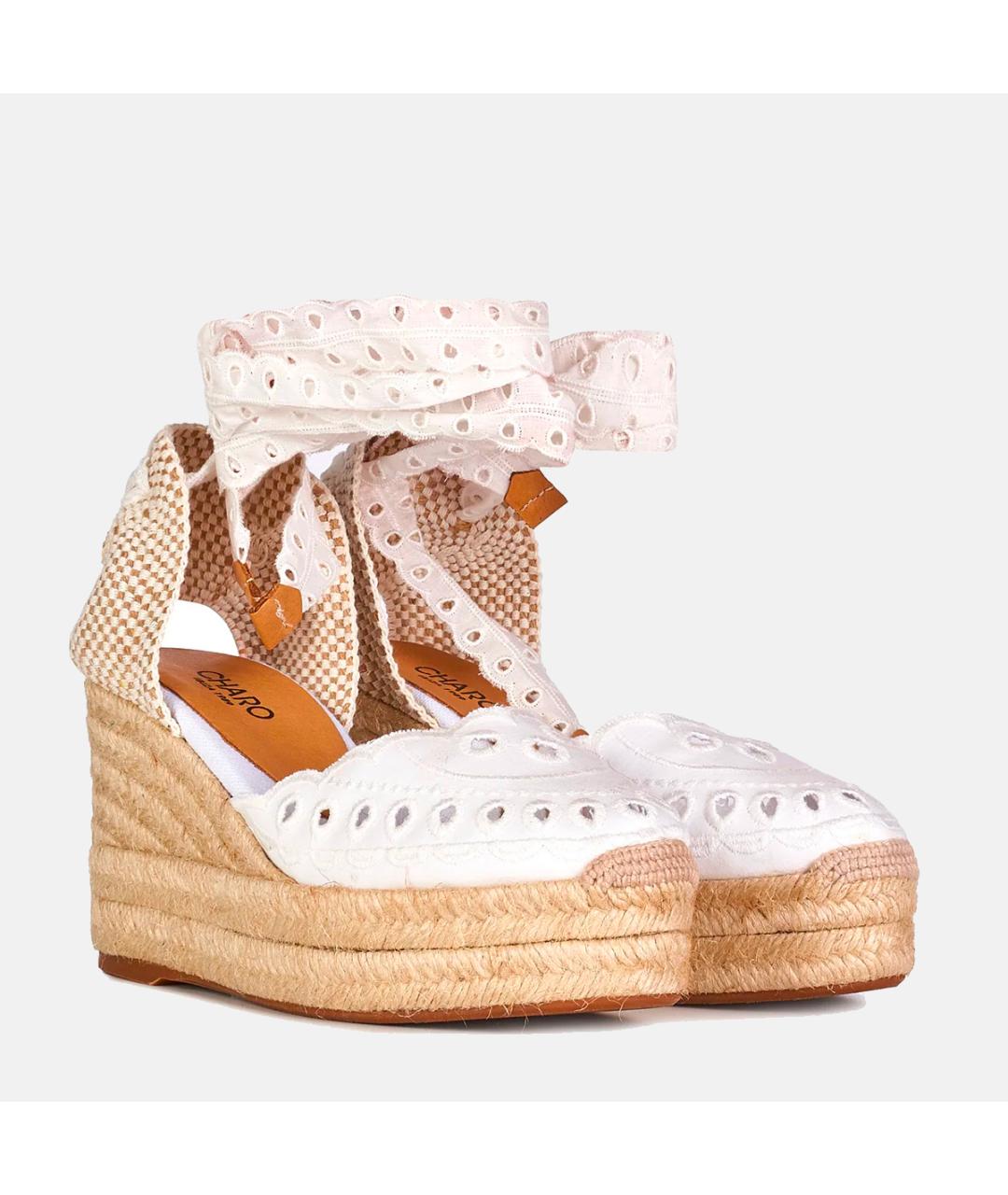 CHARO RUIZ Белые текстильные босоножки, фото 2