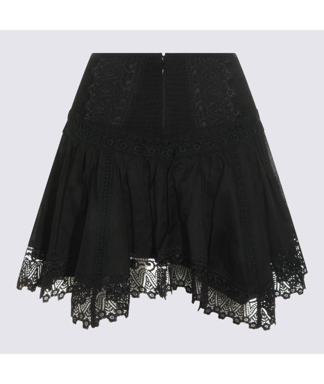CHARO RUIZ Черная хлопковая юбка мини, фото 2