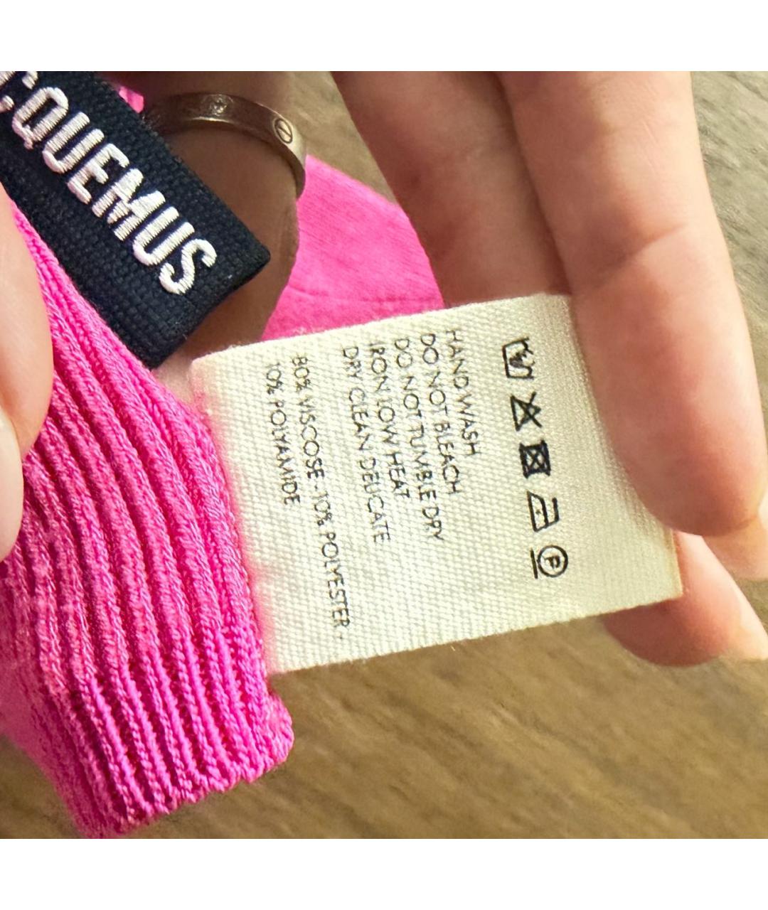 JACQUEMUS Розовая майка, фото 5