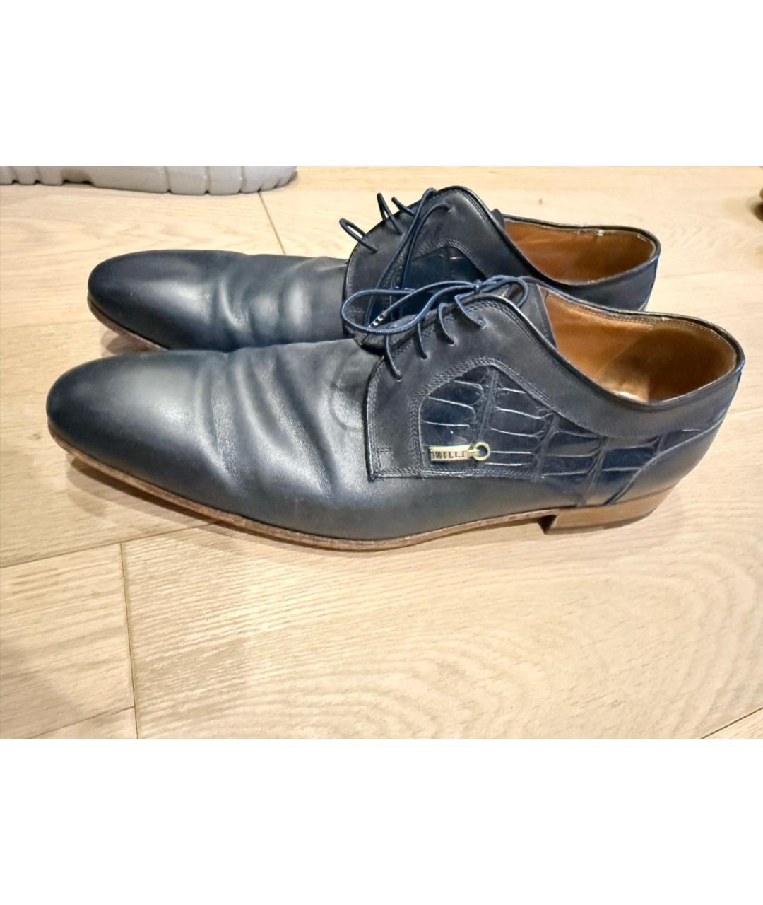 ZILLI Темно-синие кожаные туфли, фото 5