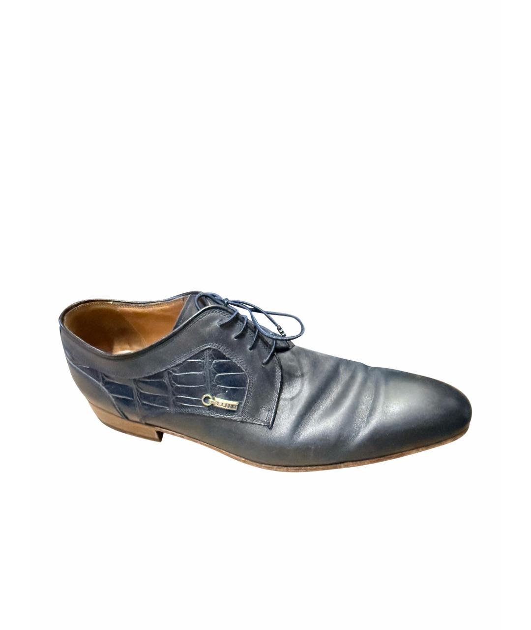 ZILLI Темно-синие кожаные туфли, фото 1