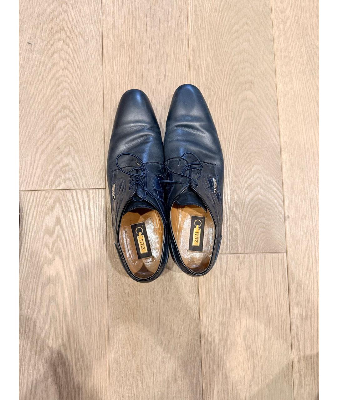 ZILLI Темно-синие кожаные туфли, фото 3