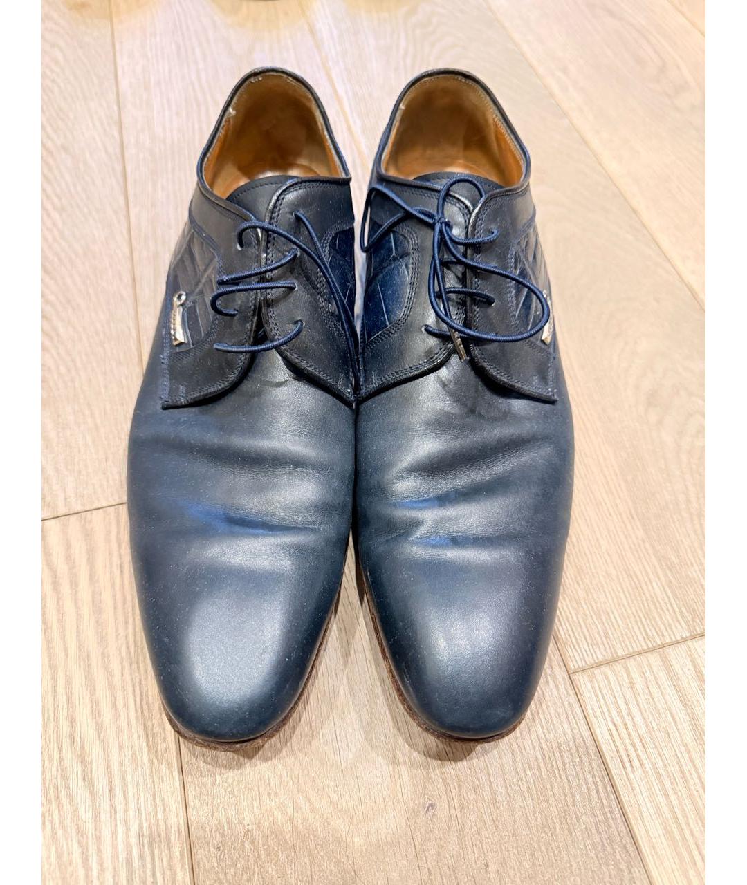 ZILLI Темно-синие кожаные туфли, фото 2