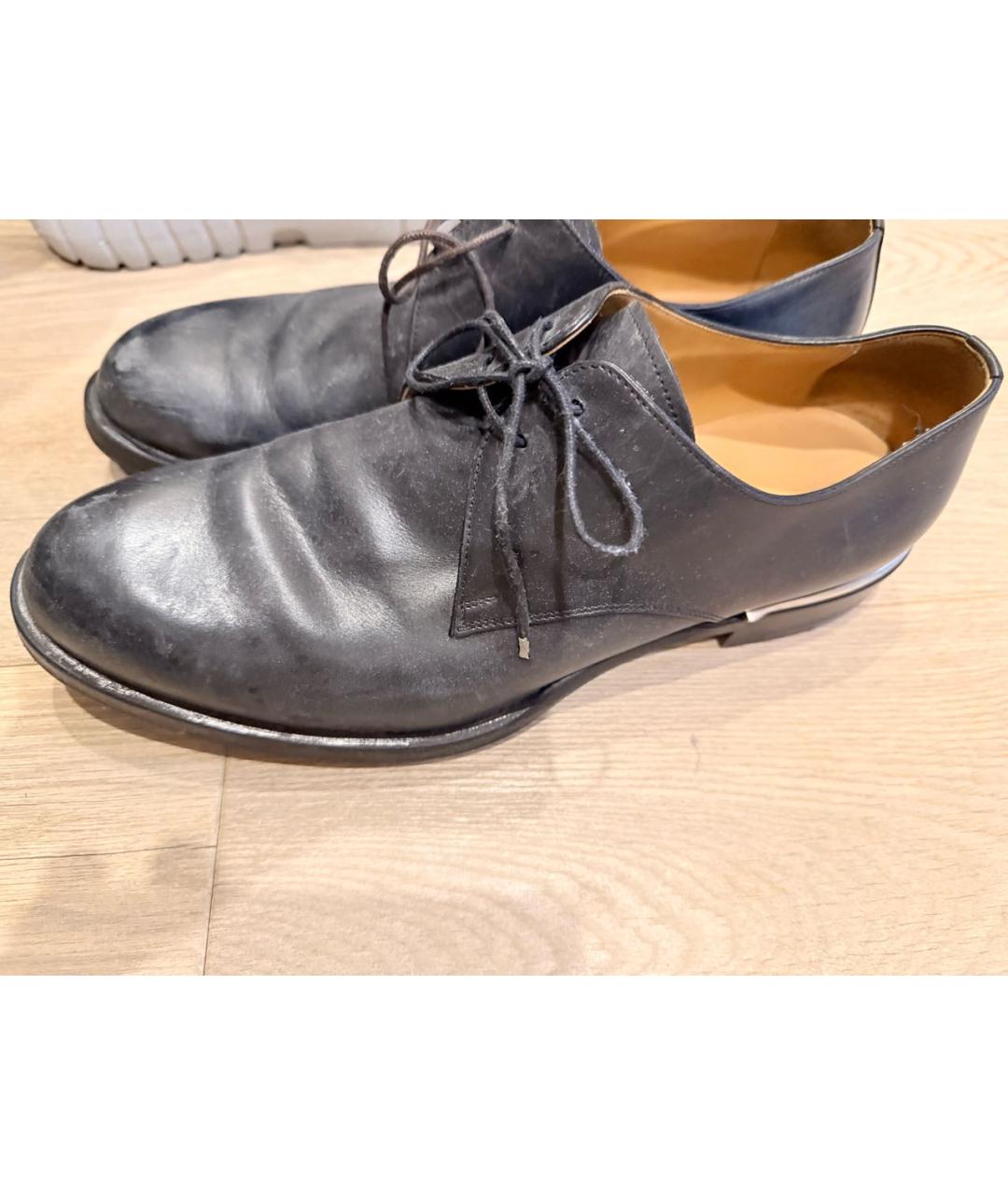 HERMES Темно-синие кожаные туфли, фото 5