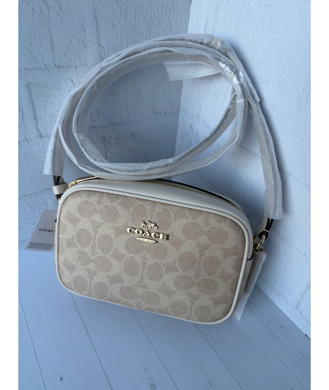 COACH Бежевая сумка через плечо, фото 5