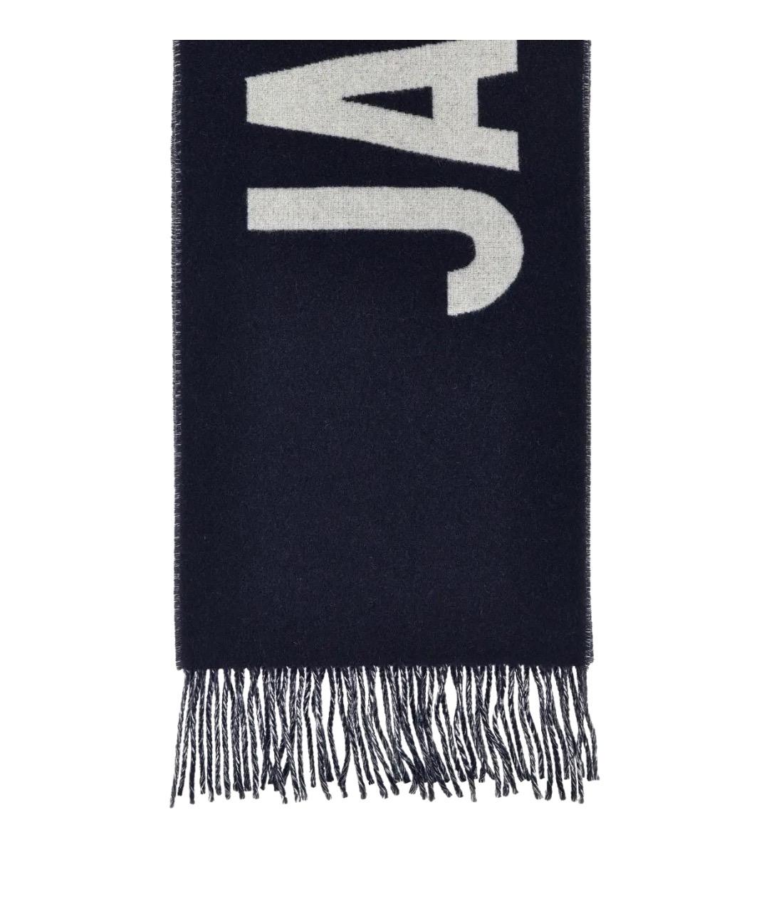 JACQUEMUS Темно-синий шерстяной шарф, фото 1