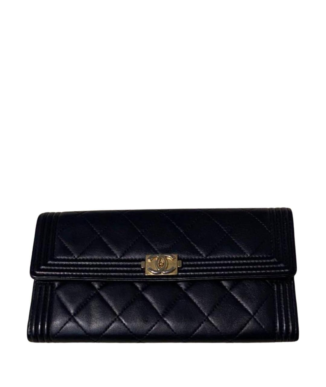 CHANEL Черный кожаный кошелек, фото 1