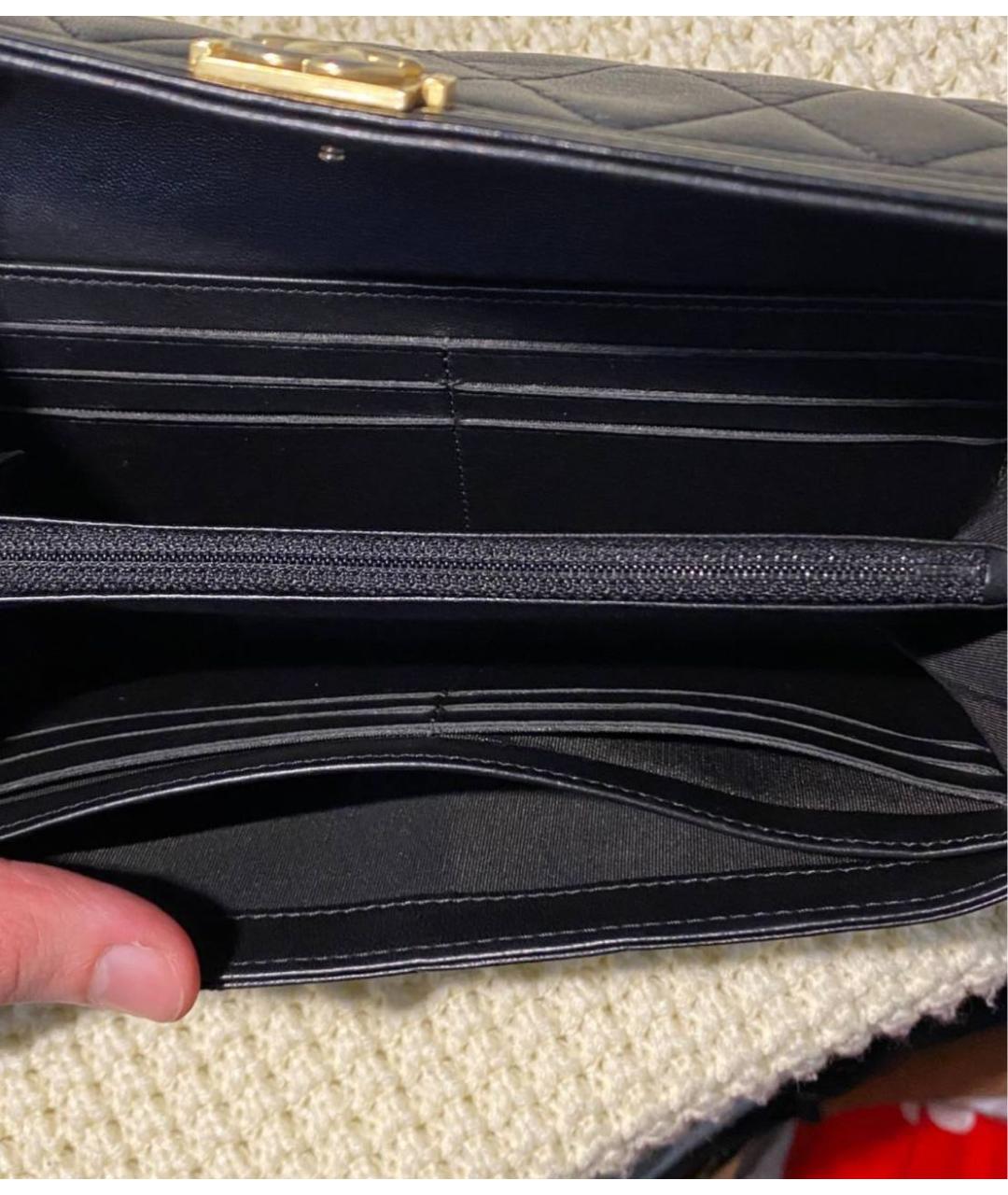 CHANEL Черный кожаный кошелек, фото 6