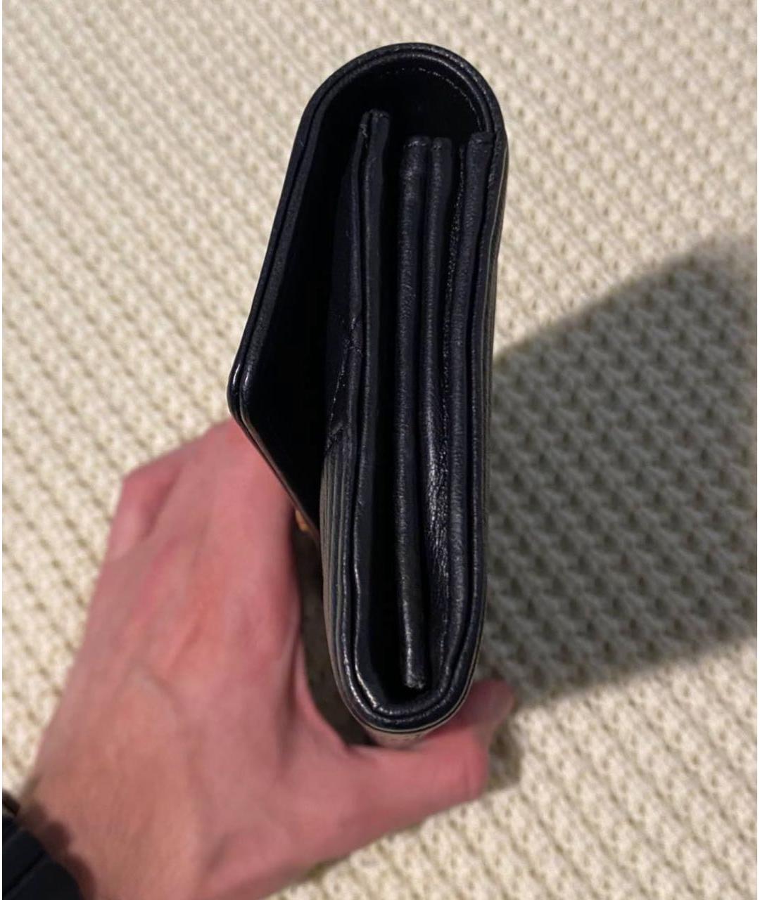 CHANEL Черный кожаный кошелек, фото 4