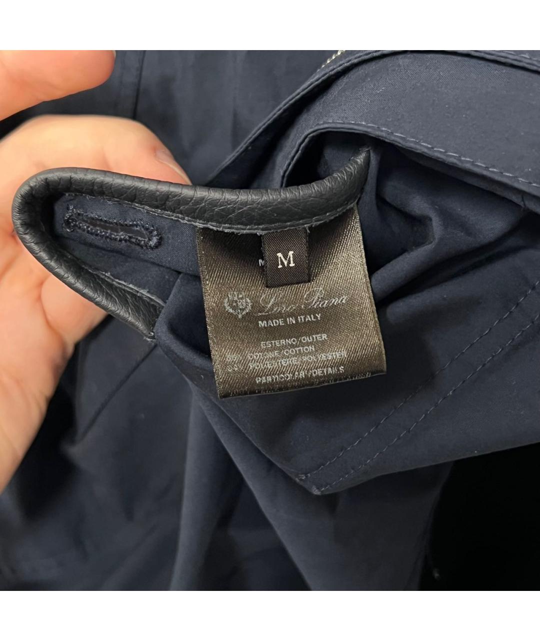 LORO PIANA Темно-синяя хлопковая куртка, фото 5