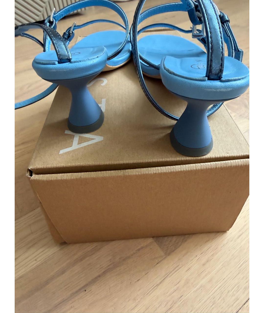 MIISTA Голубые босоножки из лакированной кожи, фото 3