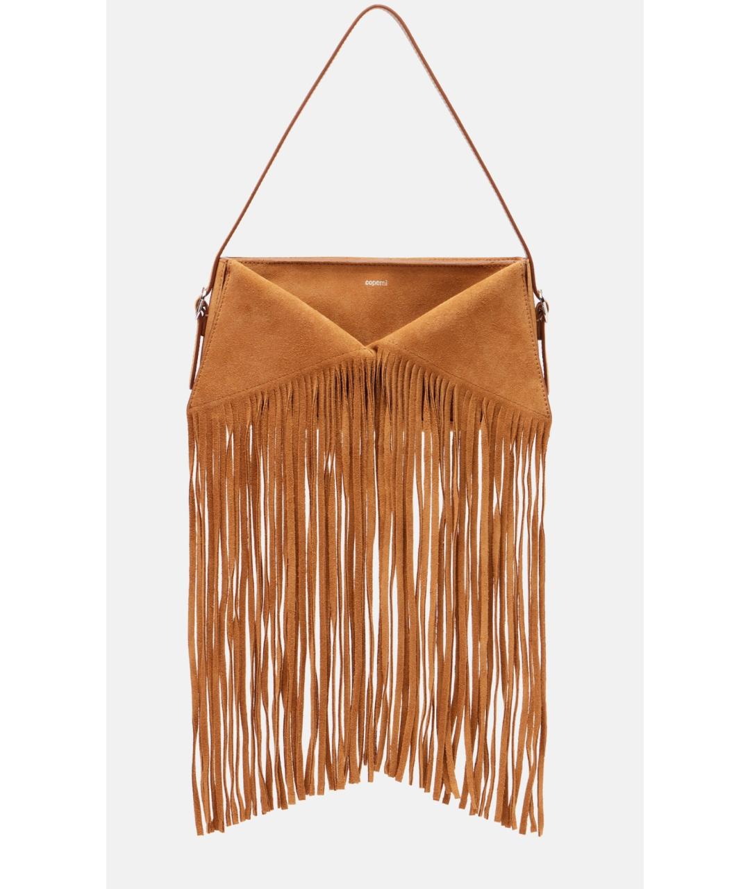 COPERNI Коричневая замшевая сумка с короткими ручками, фото 6