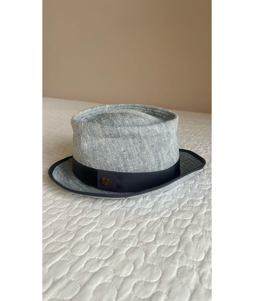 AGNONA Голубая льняная шляпа, фото 2