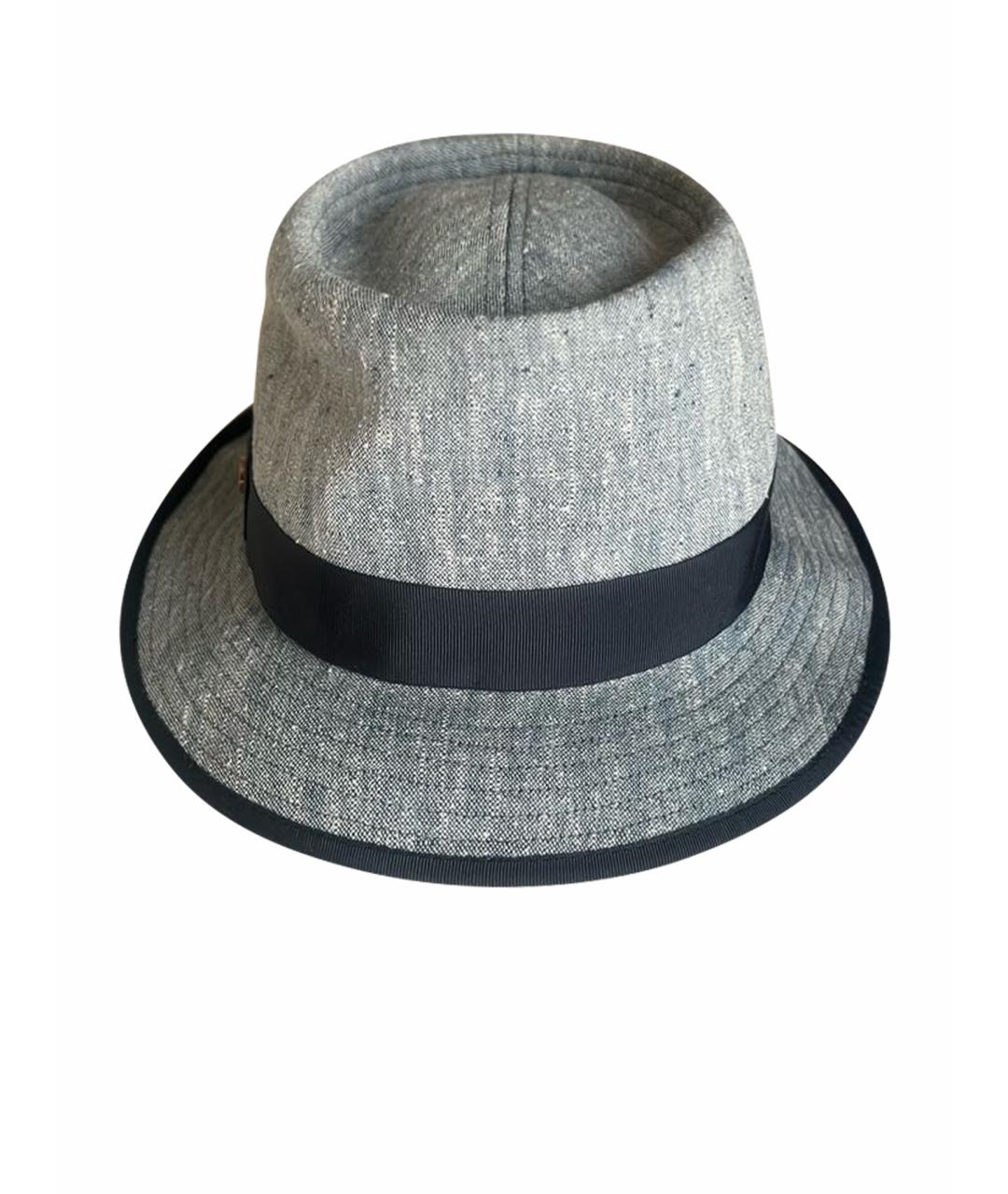 AGNONA Голубая льняная шляпа, фото 1