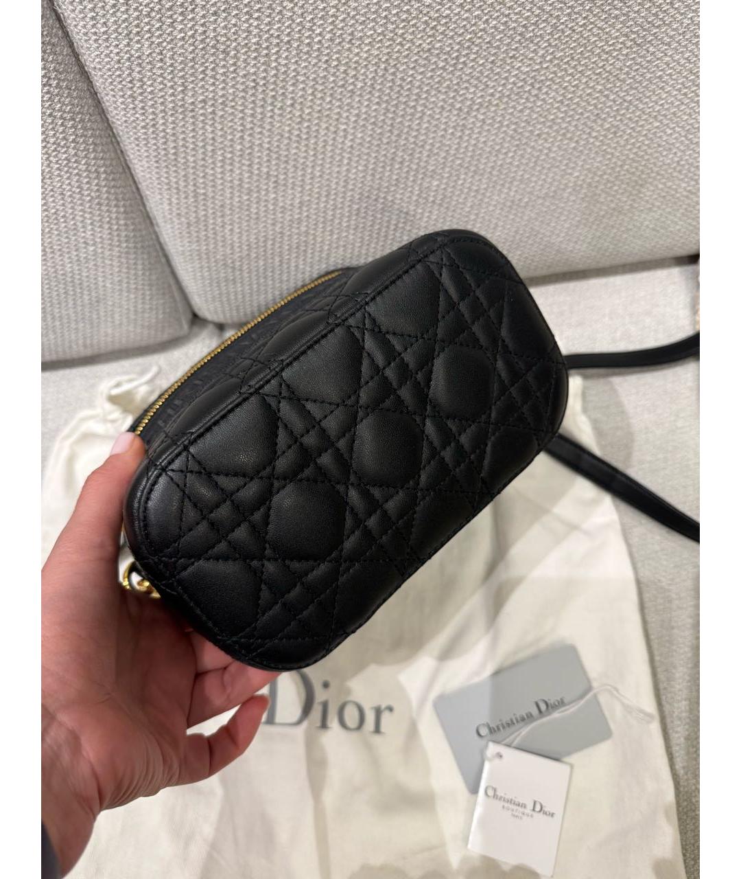 CHRISTIAN DIOR Черная кожаная сумка через плечо, фото 4
