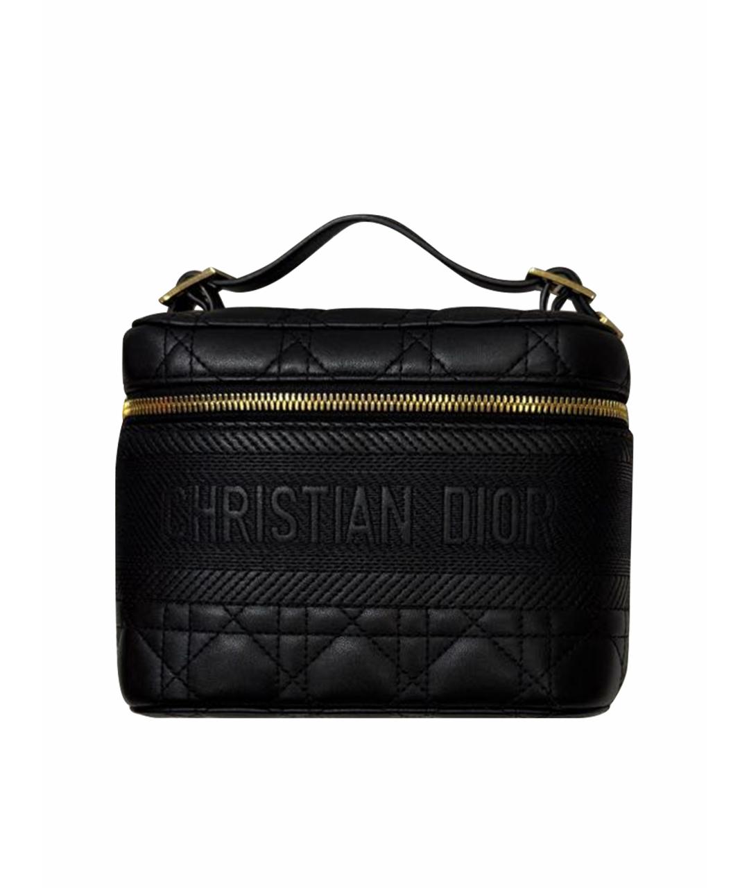 CHRISTIAN DIOR Черная кожаная сумка через плечо, фото 1