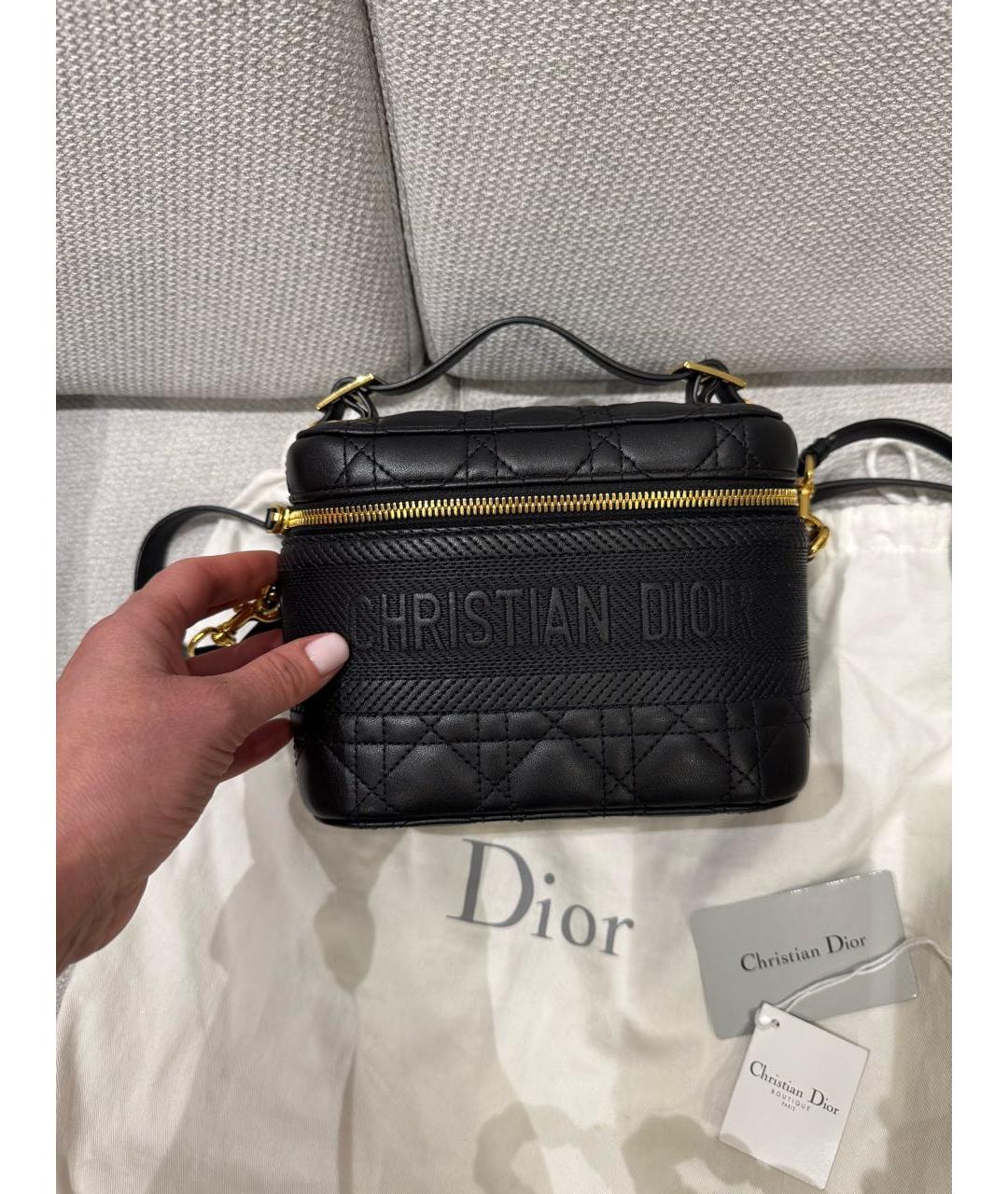 CHRISTIAN DIOR Черная кожаная сумка через плечо, фото 2