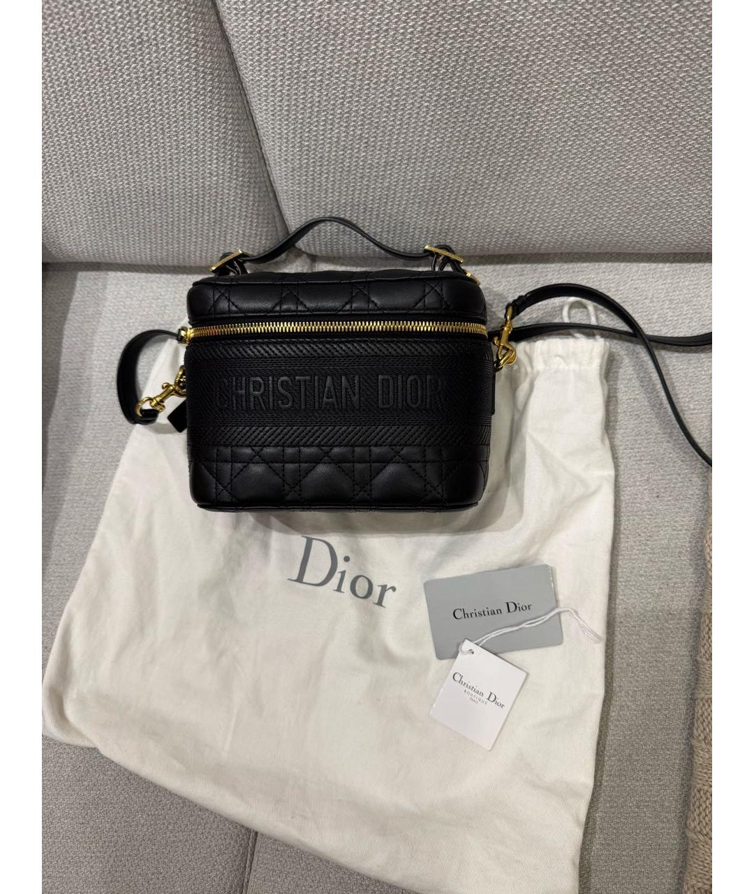 CHRISTIAN DIOR Черная кожаная сумка через плечо, фото 8