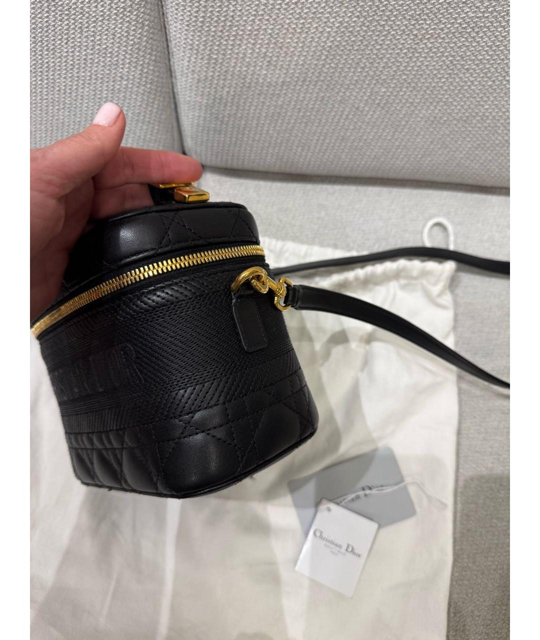CHRISTIAN DIOR Черная кожаная сумка через плечо, фото 5