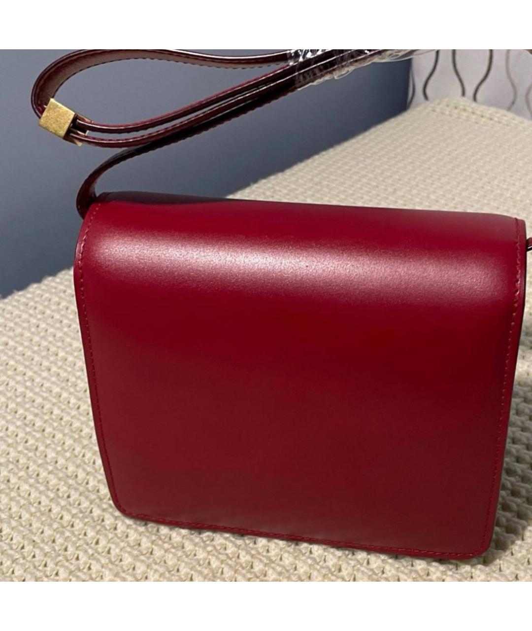 CELINE Красная кожаная сумка через плечо, фото 2