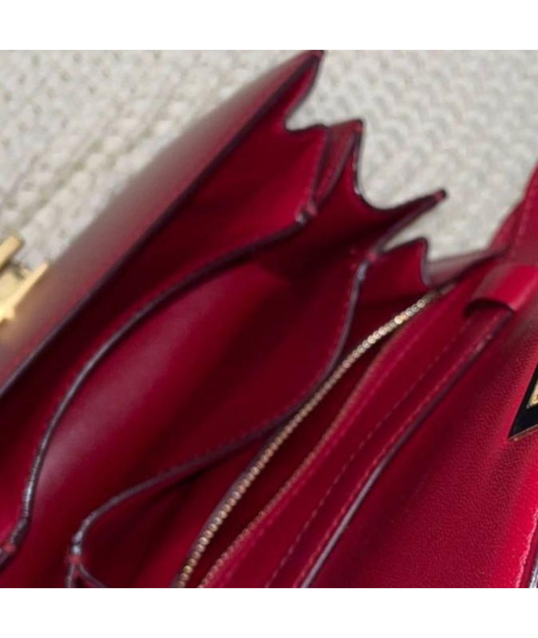 CELINE Красная кожаная сумка через плечо, фото 5
