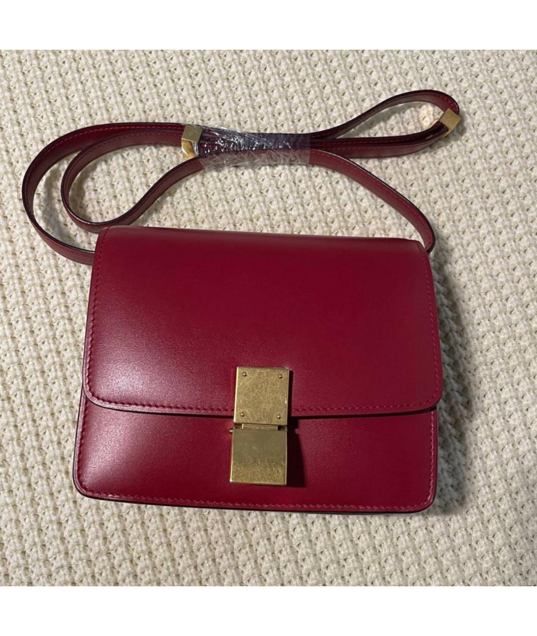 CELINE Красная кожаная сумка через плечо, фото 6