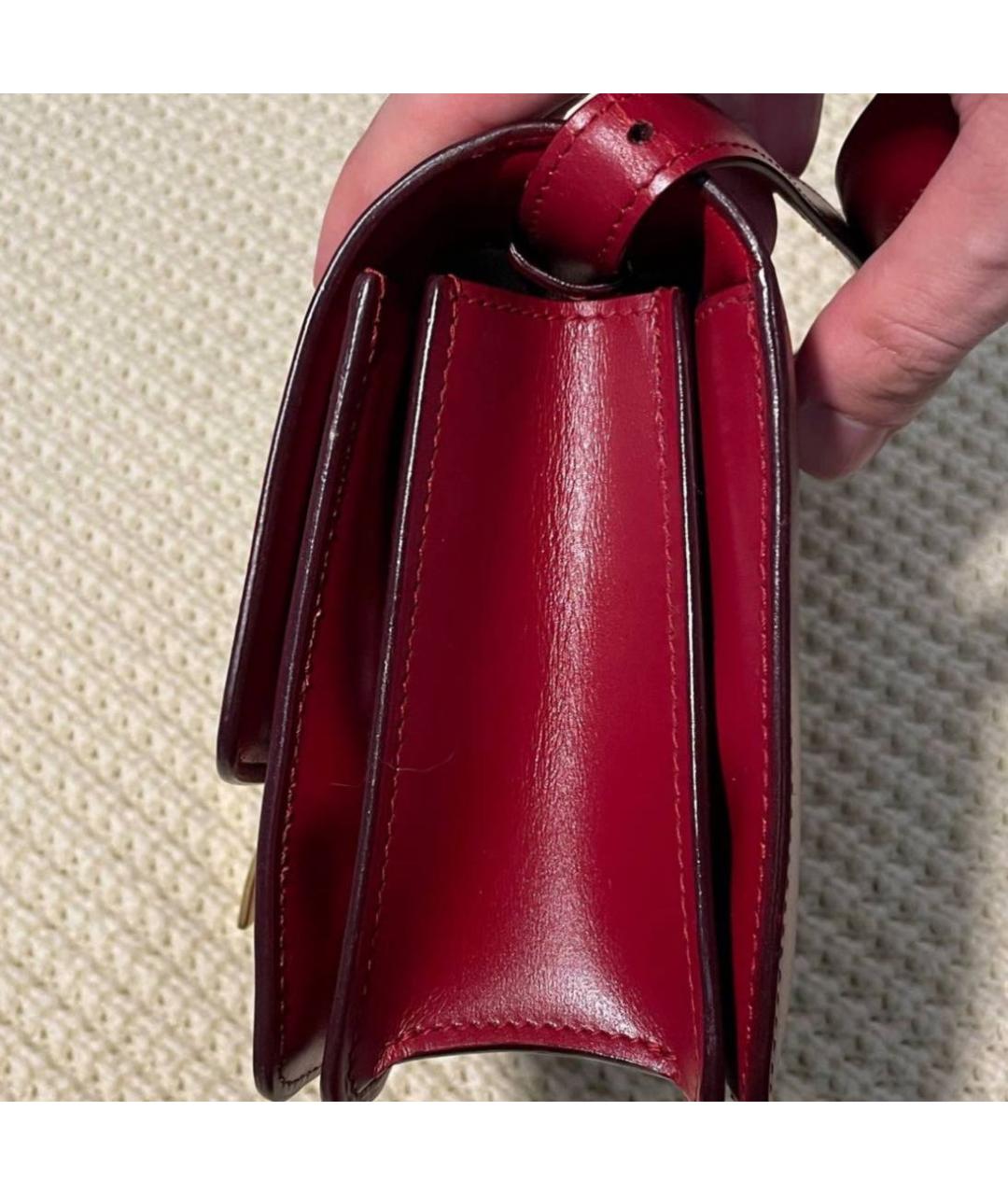 CELINE Красная кожаная сумка через плечо, фото 4