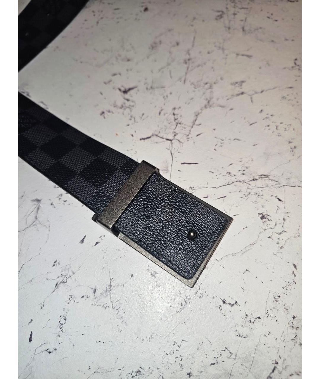 LOUIS VUITTON Черный ремень из экзотической кожи, фото 6