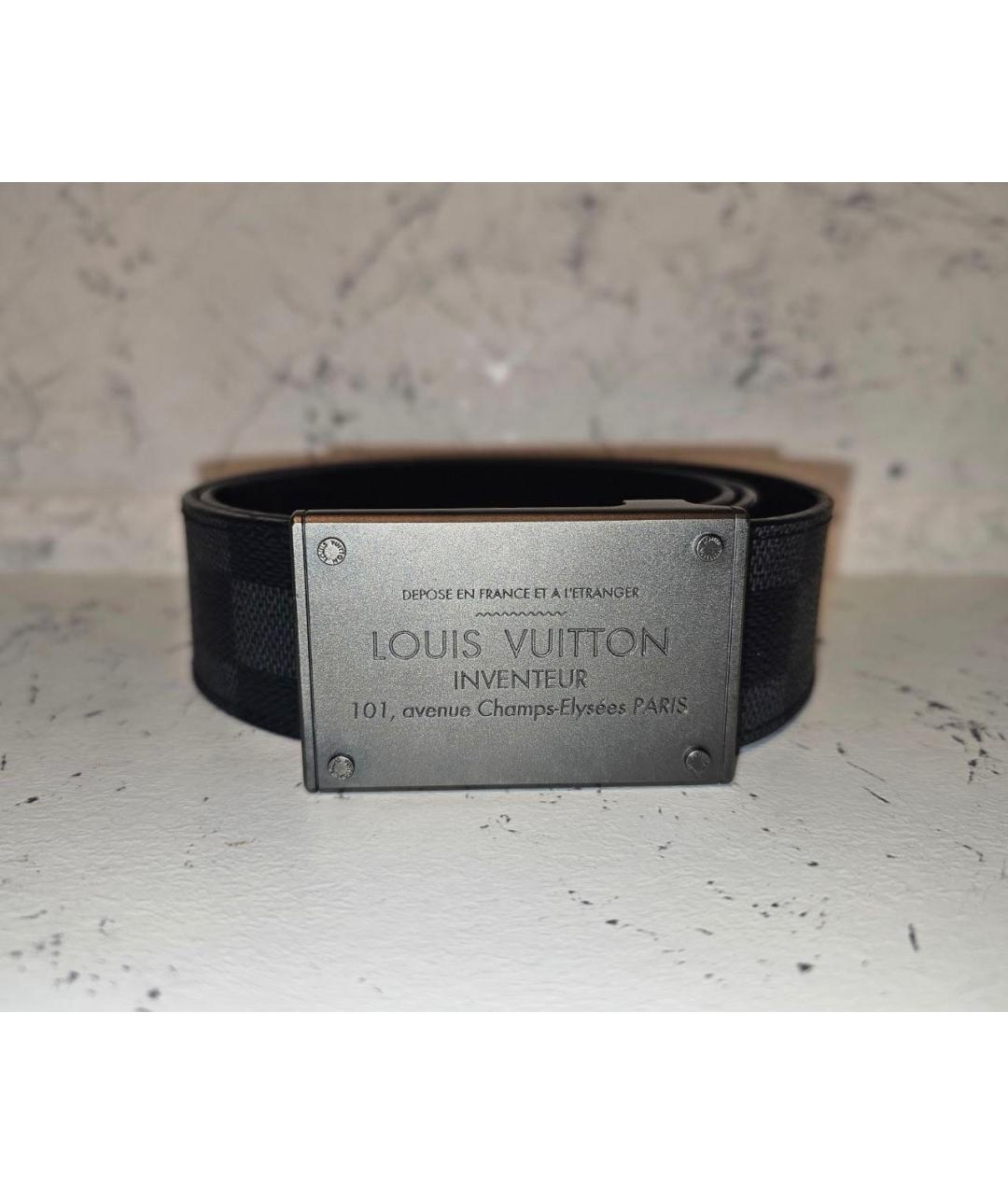 LOUIS VUITTON Черный ремень из экзотической кожи, фото 7