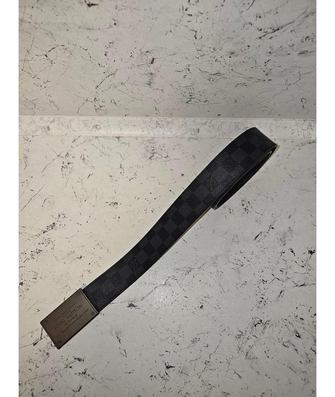 LOUIS VUITTON Черный ремень из экзотической кожи, фото 3