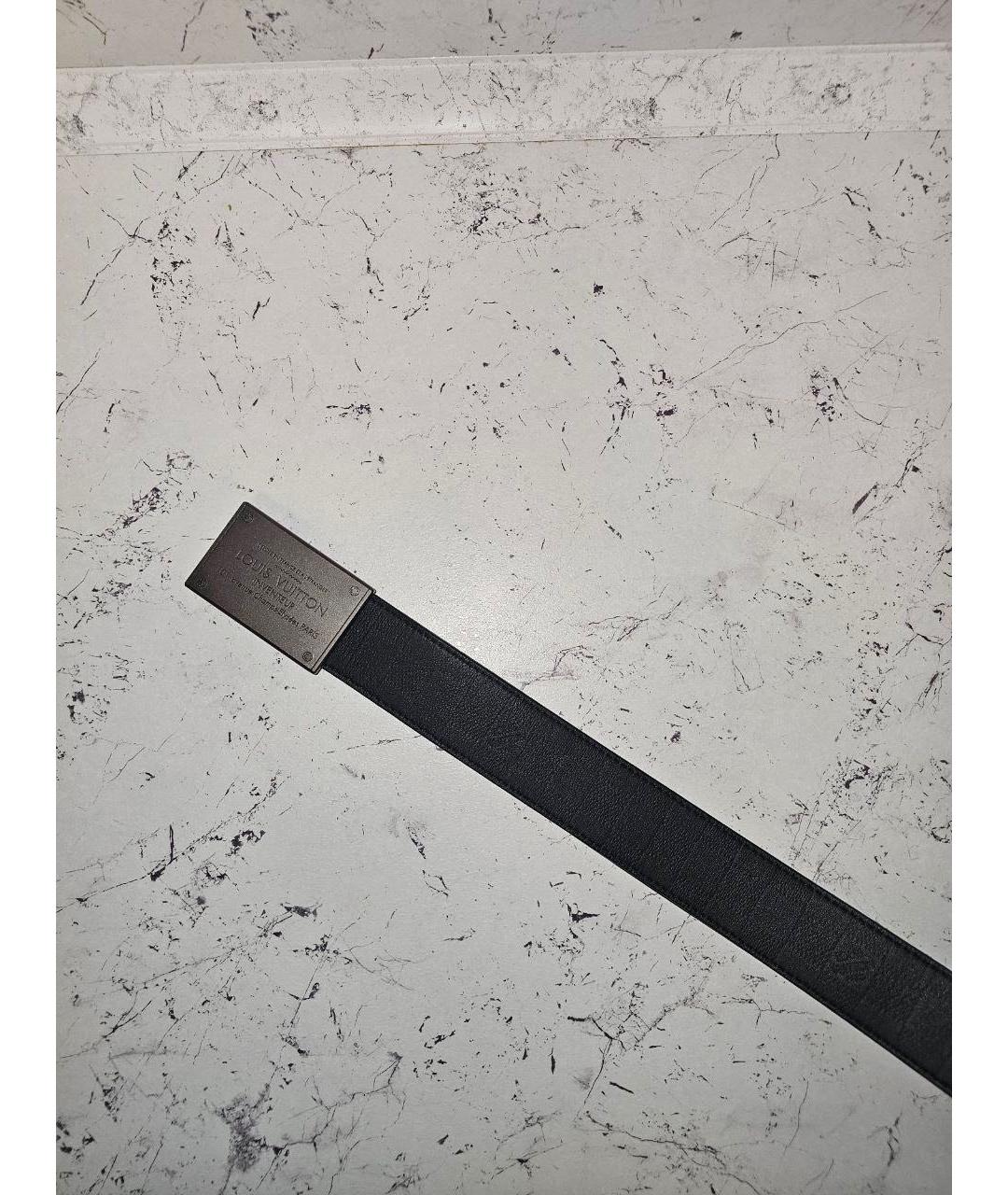 LOUIS VUITTON Черный ремень из экзотической кожи, фото 2