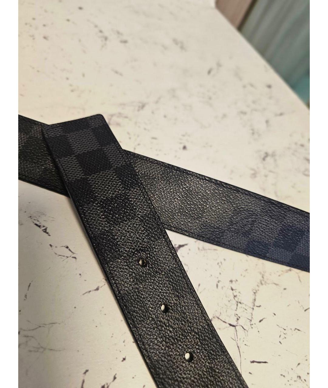 LOUIS VUITTON Черный ремень из экзотической кожи, фото 5