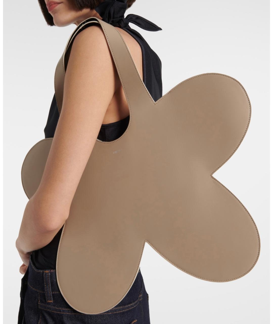 COPERNI Бежевая кожаная сумка с короткими ручками, фото 2