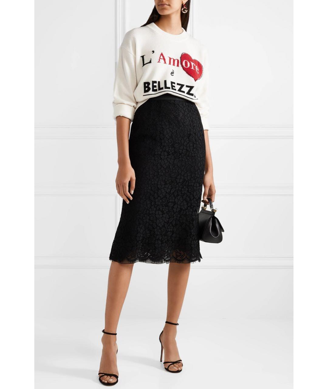 DOLCE&GABBANA Белый кашемировый джемпер / свитер, фото 3