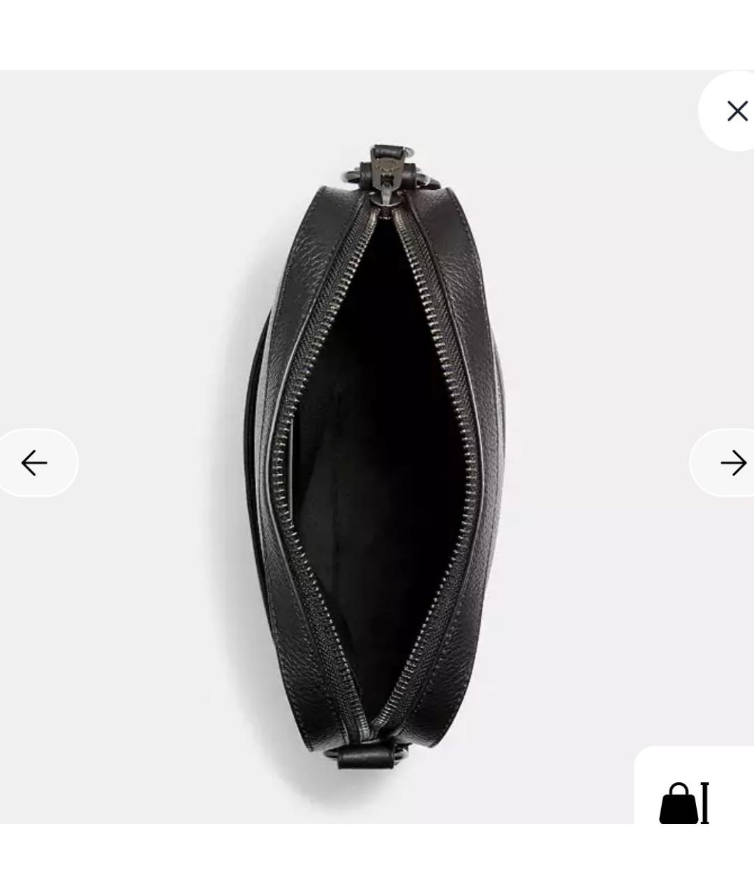 COACH Черная кожаная сумка на плечо, фото 4