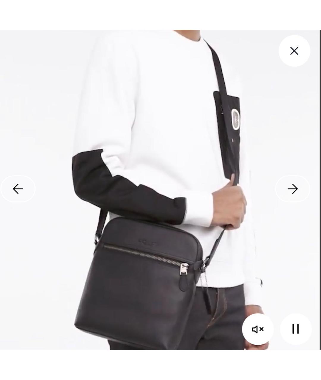 COACH Черная кожаная сумка на плечо, фото 8