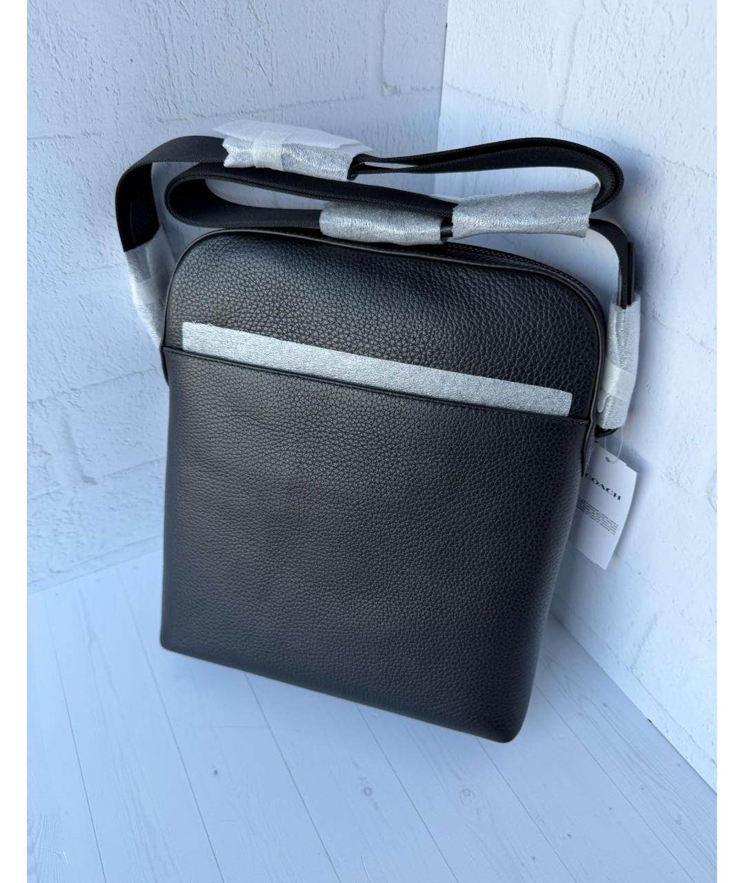 COACH Черная кожаная сумка на плечо, фото 3