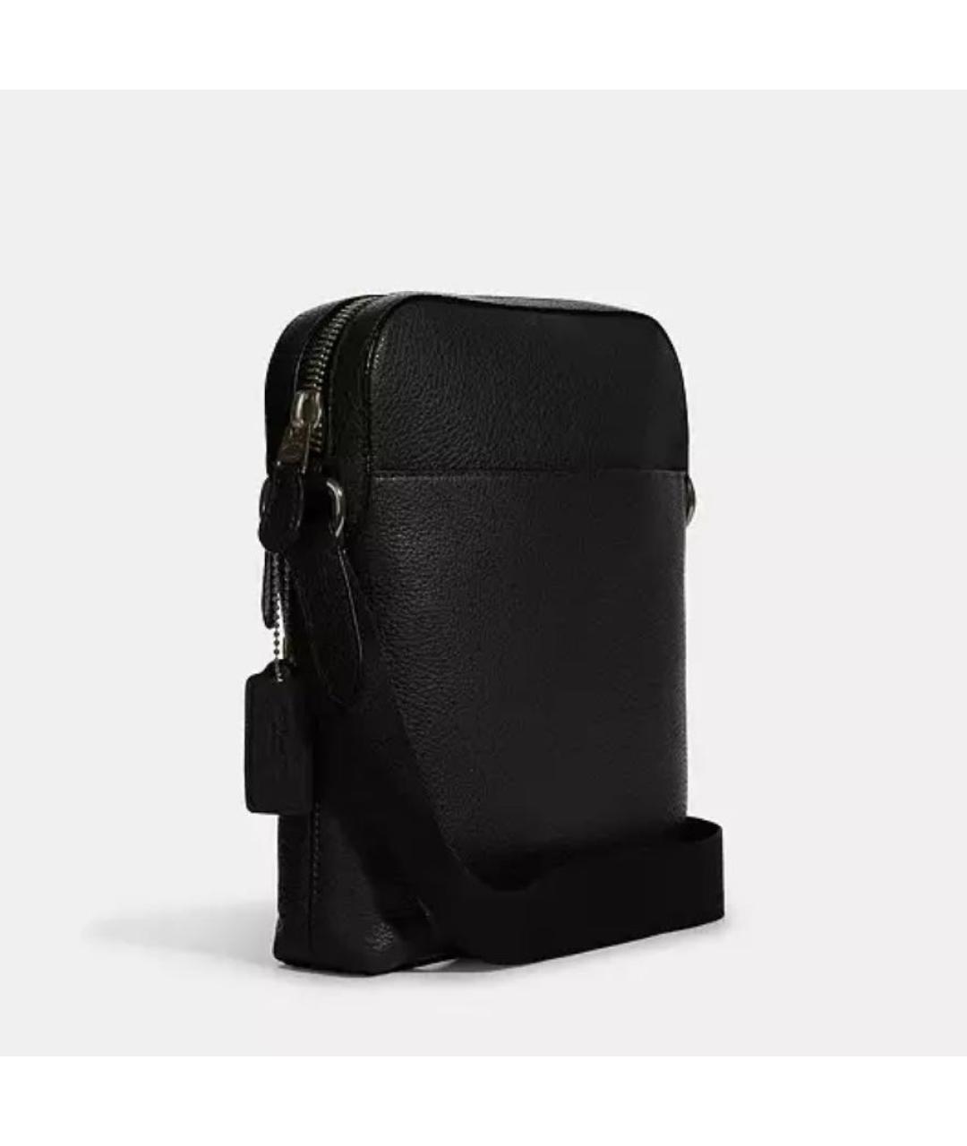 COACH Черная кожаная сумка на плечо, фото 2