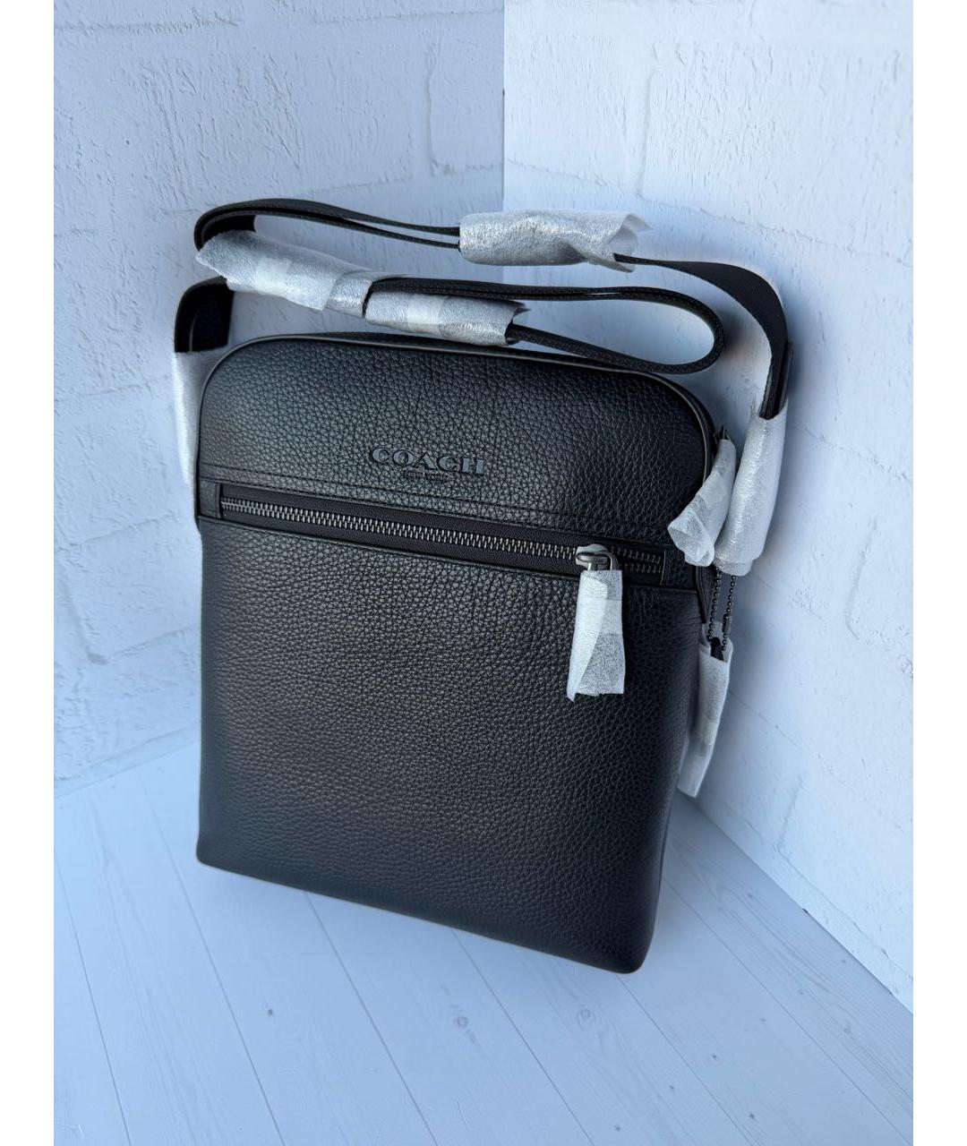 COACH Черная кожаная сумка на плечо, фото 5