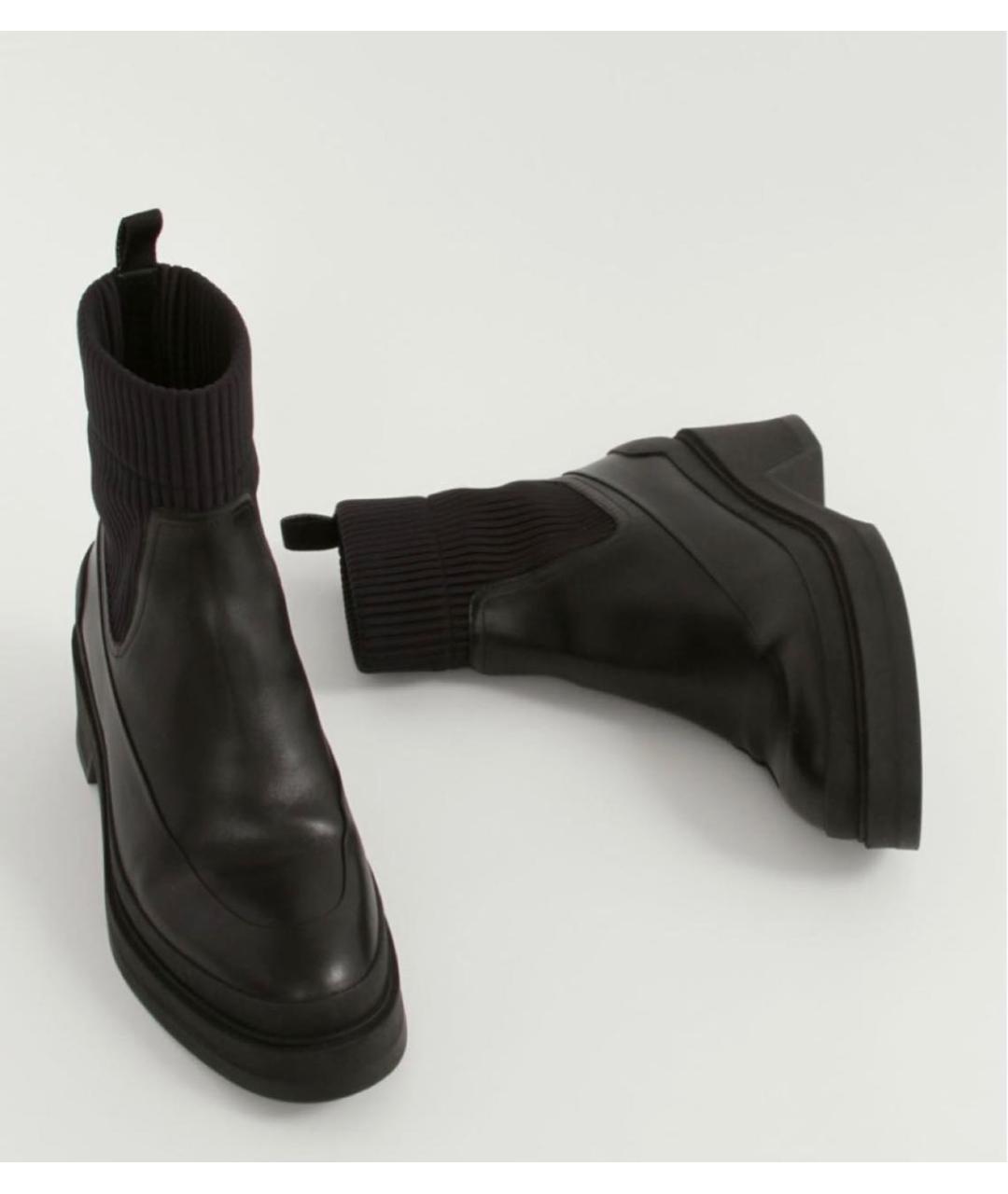 HERMES Черные кожаные ботинки, фото 2